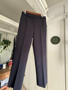 Express Editor Straight Ankle Pants Women's 8R Super High Rise Navy Career Work